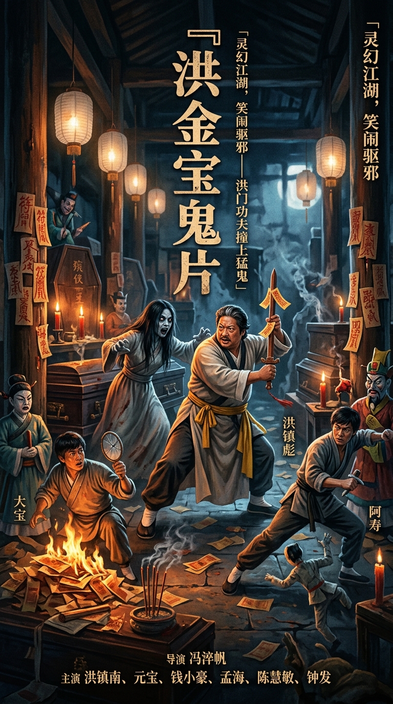 《洪金宝鬼片》肥彪持铃结印海报